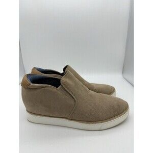 Dr Scholls Shoes Womens 7.5 Tan If Only Hidden Wedge Slip On Suede Comfort